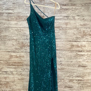GREEN SPARKLY LONG EVENING GOW