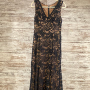 BLACK/NUDE LONG EVENING GOWN