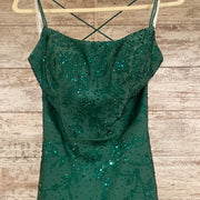 GREEN LONG EVENING GOWN