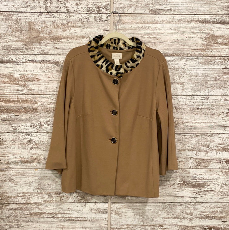 TAN/LEOPARD FUR JACKET $189