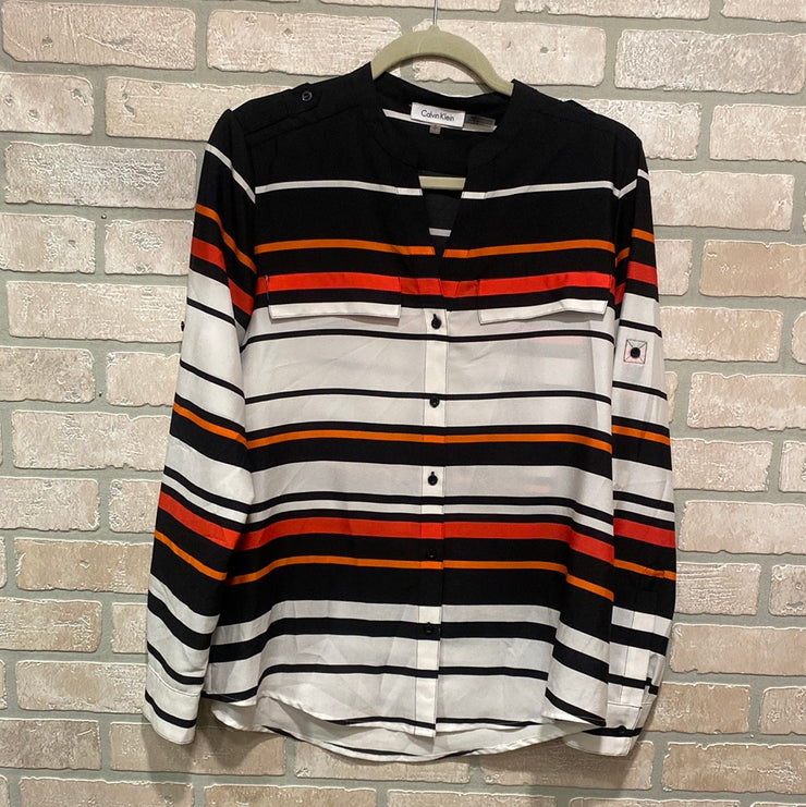 BLACK STRIPED LONG SLEEVE TOP