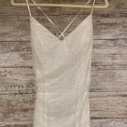 WHITE SPARKLY LONG EVENING GOW