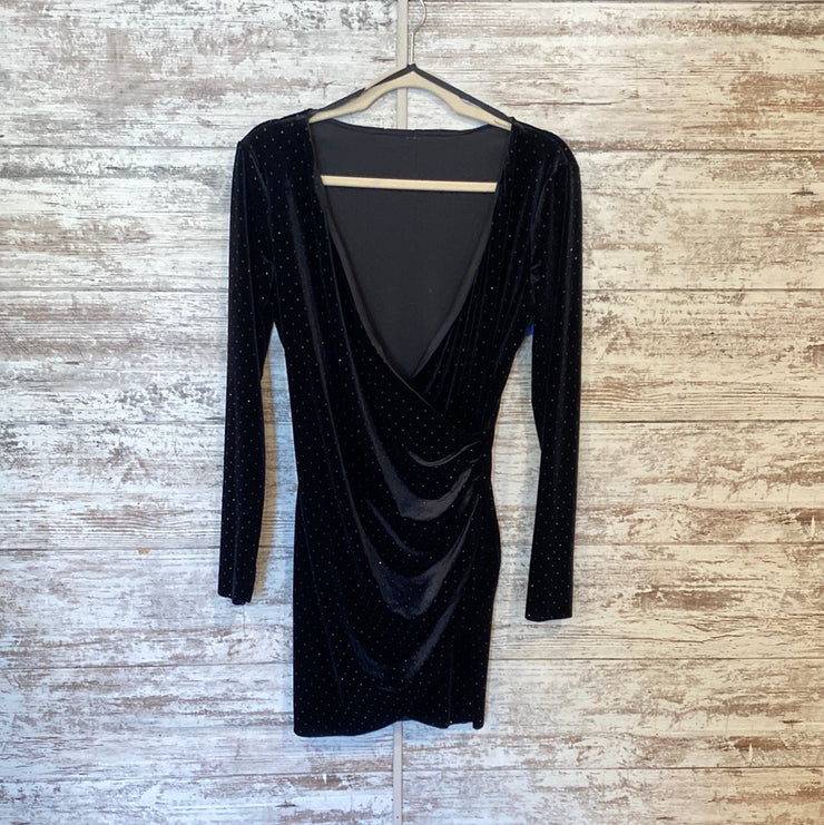 BLACK SPARKLY SHORT DRESS-NEW