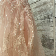 PINK/FLORAL A LINE GOWN