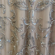 TAN/SILVER SPARKLY LONG DRESS
