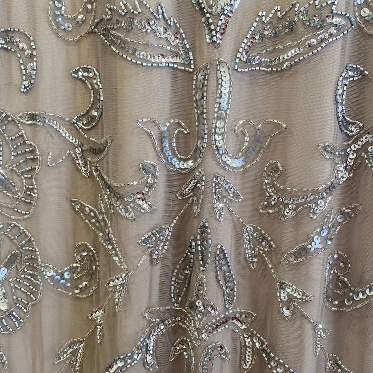 TAN/SILVER SPARKLY LONG DRESS