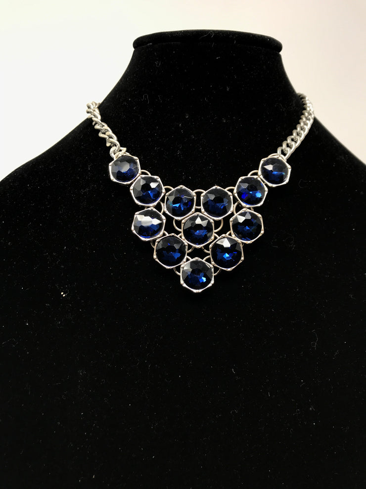 BLUE GEM SILVER NECKLACE