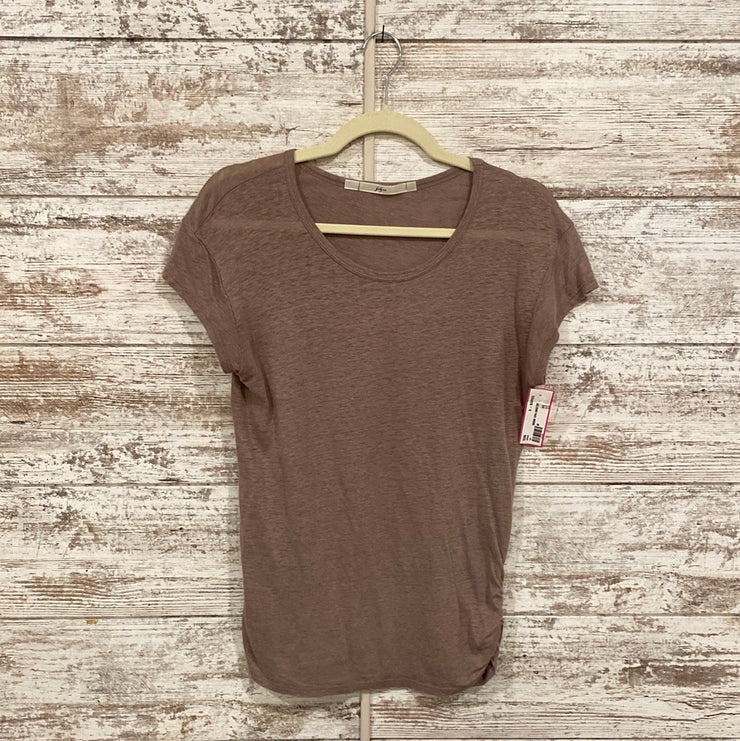 BROWN 100% LINEN TOP