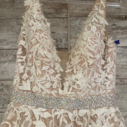 IVORY/FLORAL A LINE GOWN