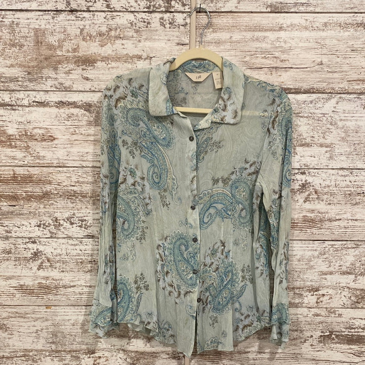 GREEN/BLUE 100% RAYON BLOUSE