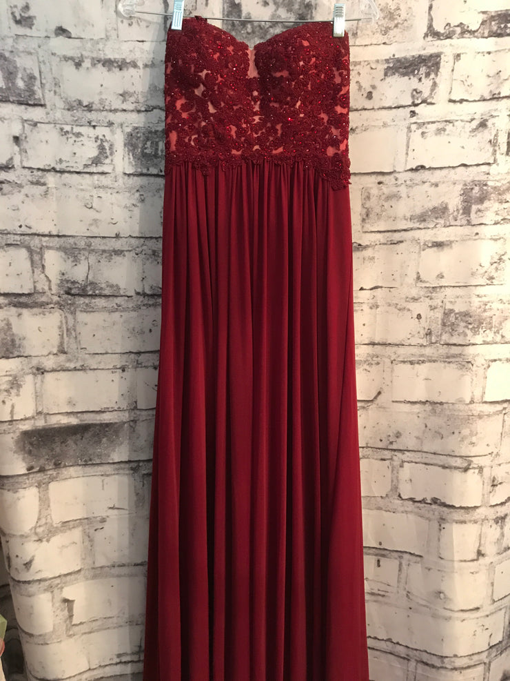 BURGUNDY LONG EVENING GOWN