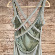 GREEN SPARKLY LONG DRESS