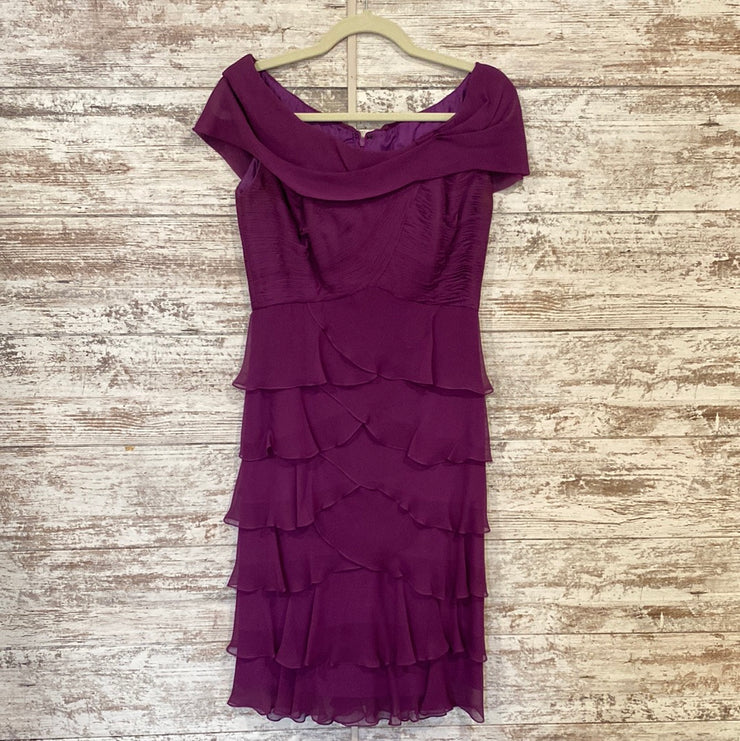 PURPLE 100% SILK SHORT DRESS