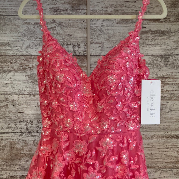 PINK SPARKLY A LINE GOWN