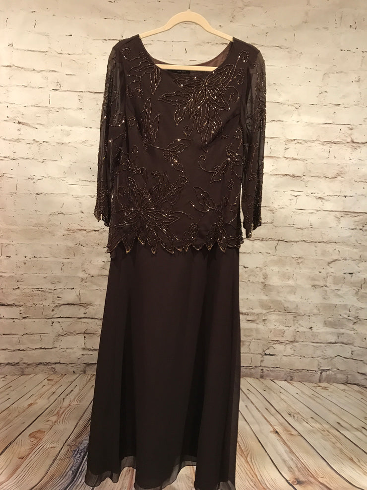 BROWN LONG EVENING GOWN