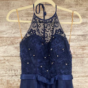 NAVY A LINE GOWN