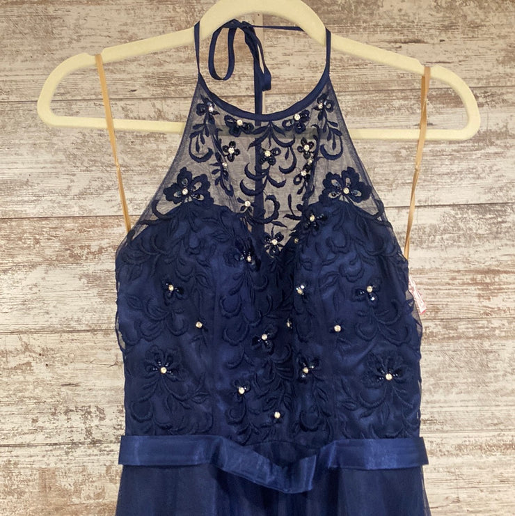 NAVY A LINE GOWN
