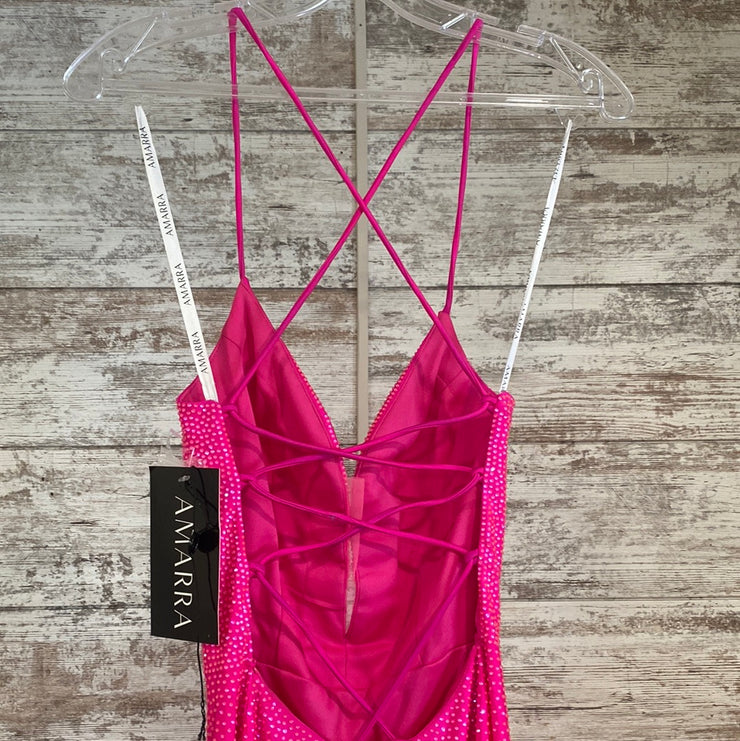 PINK FULL BEADED LONG DRESS