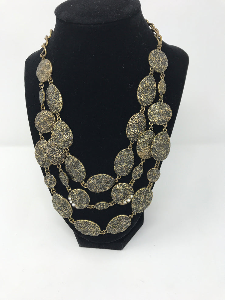 GOLD/BLACK CIRCLES NECKLACE