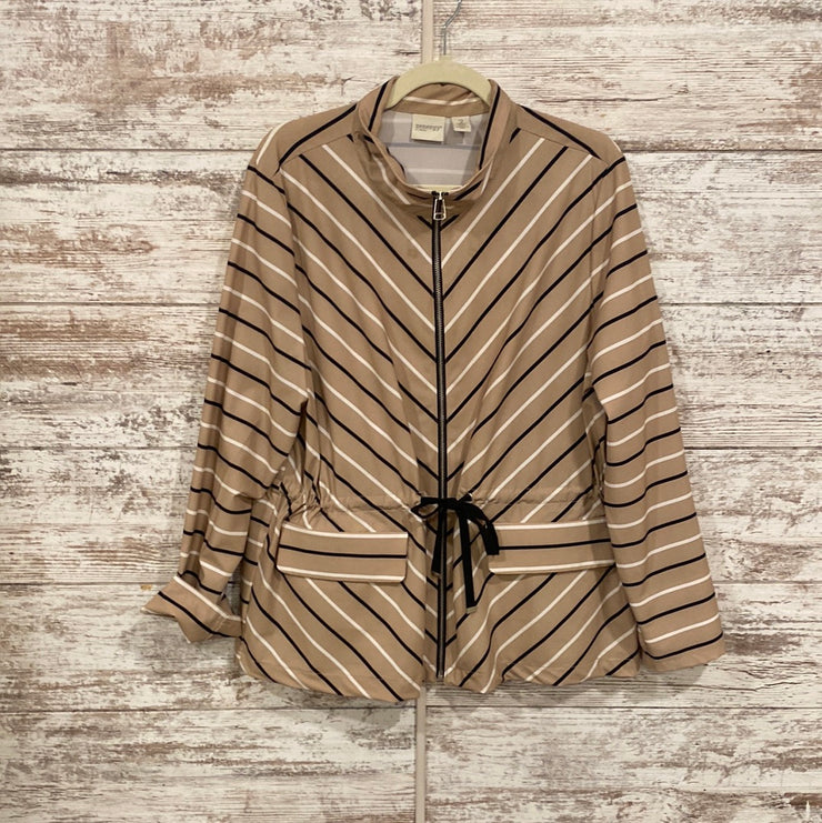 TAN/BLACK ZIP UP JACKET $129