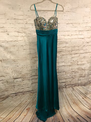 NEW TEAL LONG EVENING GOWN