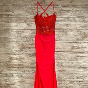RED FITTED LONG DRESS (NEW)