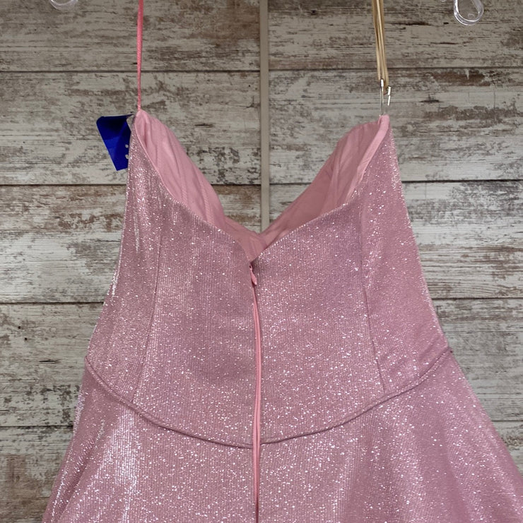 PINK SPARKLY A LINE GOWN