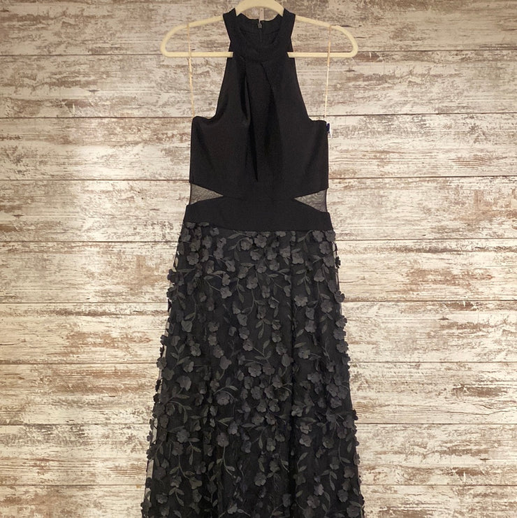 BLACK/FLORAL LONG DRESS