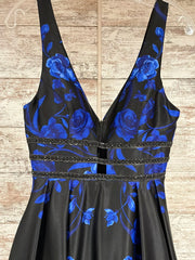 BLACK/BLUE A LINE GOWN