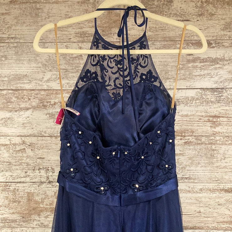 NAVY A LINE GOWN