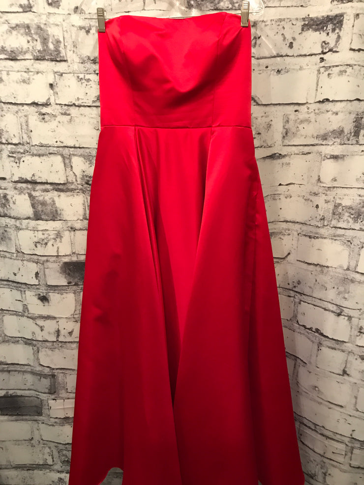 RED TAFETTA PRINCESS GOWN W/ POCKETS