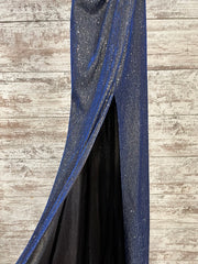 BLUE SPARKLY LONG EVENING GOWN