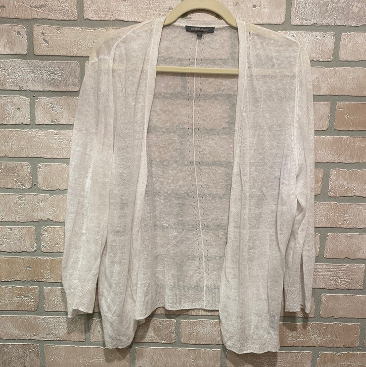WHITE OPEN CARDIGAN