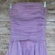 LAVENDER TIERED RUFFLE GOWN