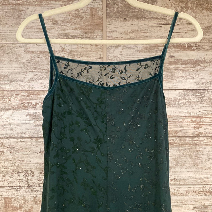 GREEN LONG EVENING GOWN