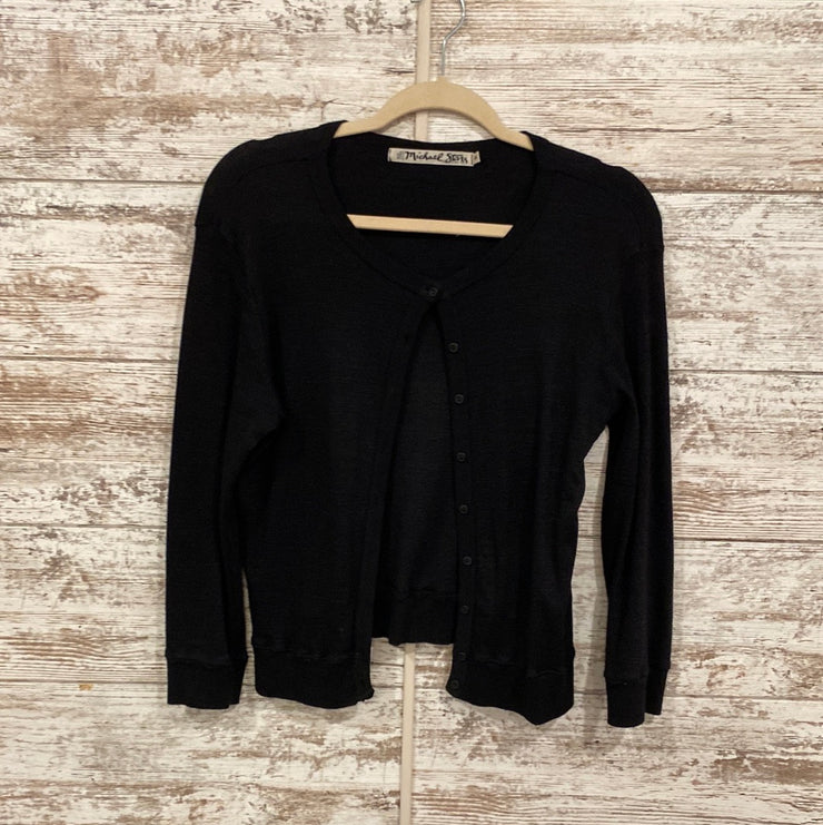 BLACK BUTTON DOWN CARDIGAN