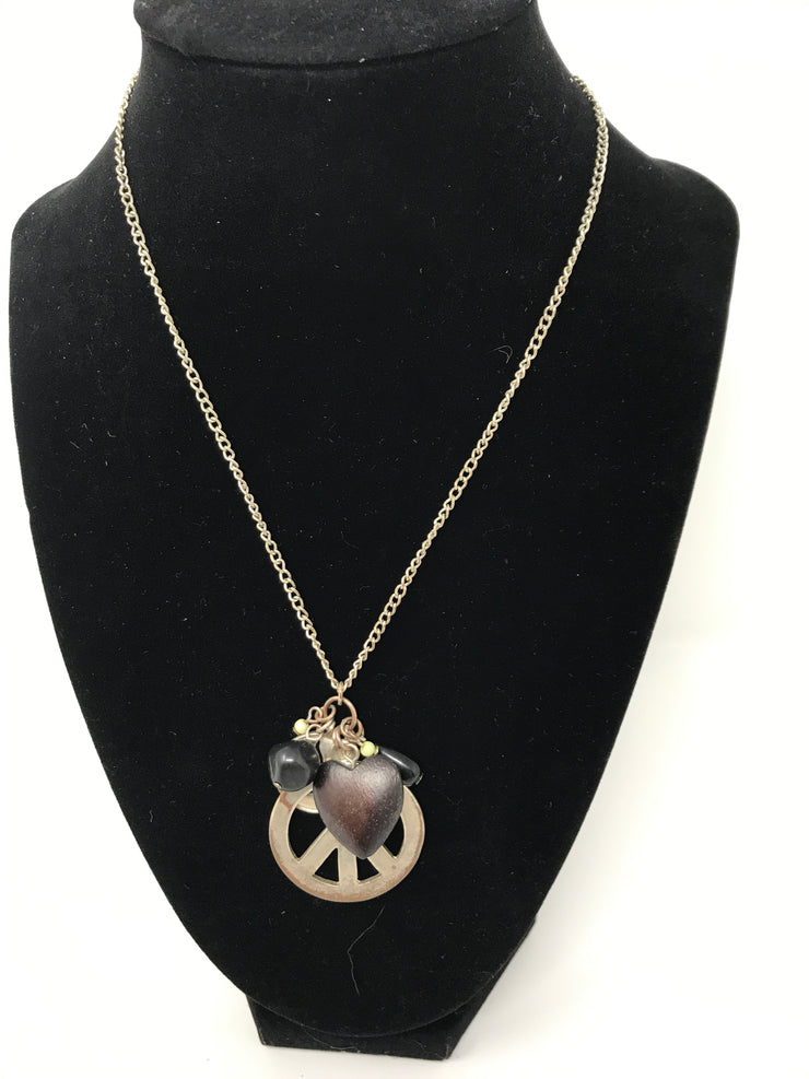 GOLD CHARM PEACE NECKLACE