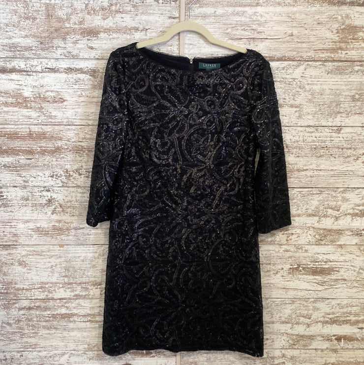 BLACK SEQUIN SHORT DRESS