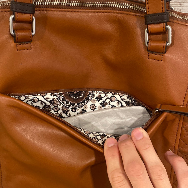 BROWN LEATHER PURSE $200