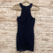 NAVY LACE SHORT DRESS