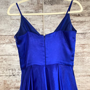 ROYAL BLUE A LINE GOWN