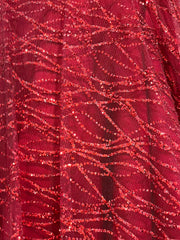 RED SPARKLY A LINE GOWN