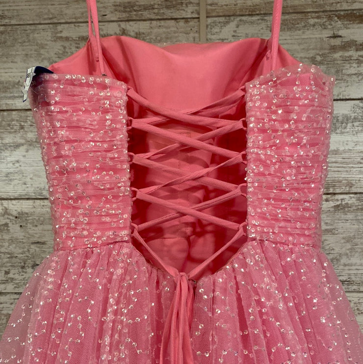 PINK SPARKLY A LINE GOWN