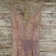 PINK SEQUIN LONG EVENING GOWN