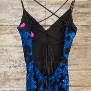 BLUE/BLACK LONG EVENING GOWN