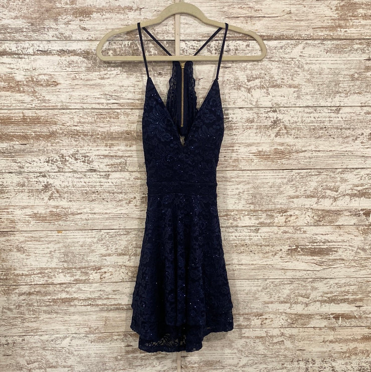 BLUE SPARKLY SHORT DRESS