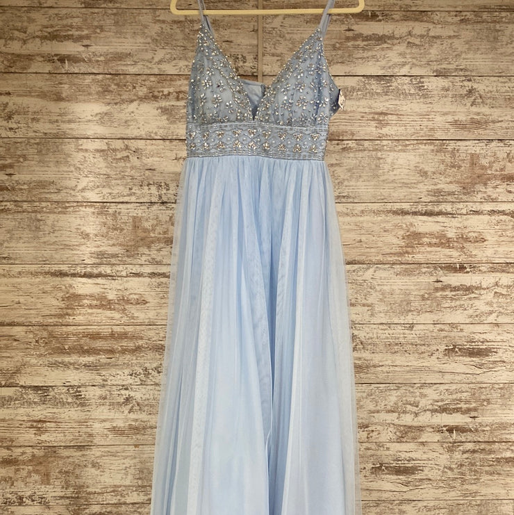 BLUE A LINE GOWN