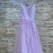 LAVENDER/FLORAL A LINE GOWN