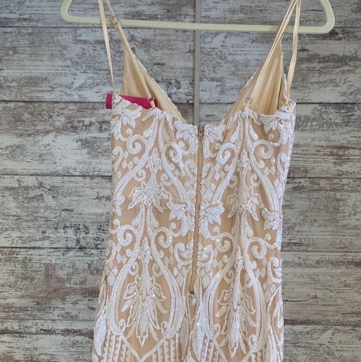 IVORY/NUDE LONG EVENING GOWN