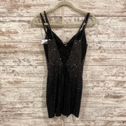 BLACK SPARKLY SHORT DRESS